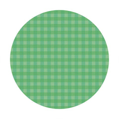 Aperturee - Green Checkered Pattern Round Birthday Backdrop