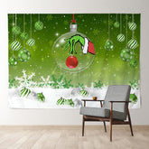 Aperturee - Green Hand Bauble Snowflake Christmas Backdrop