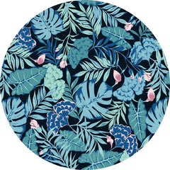 Aperturee - Green Leaves Theme Circle Happy Birthday Backdrop