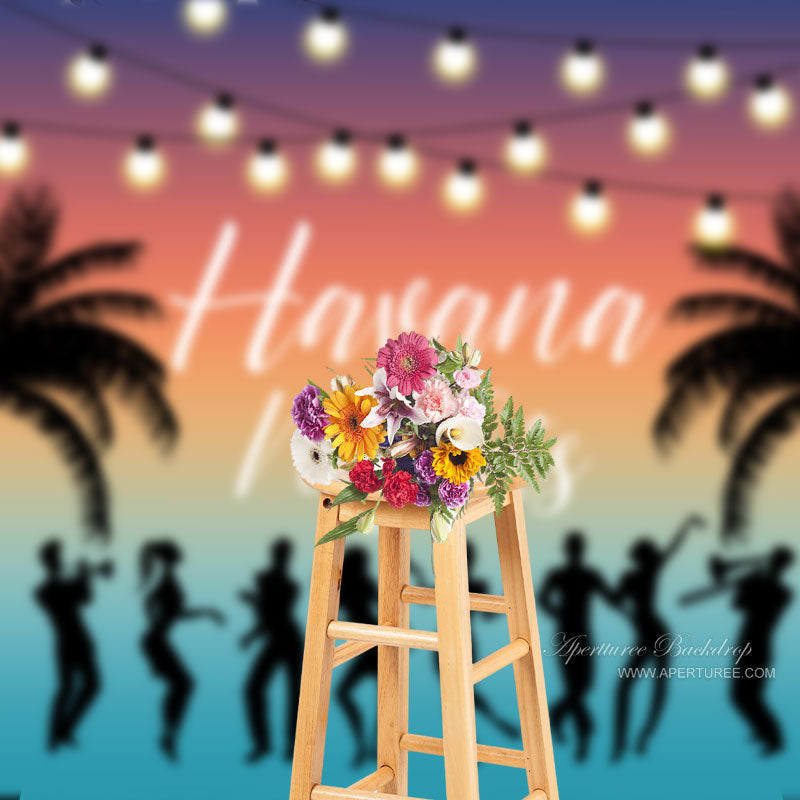 Aperturee - Havana Nights Trees Dance Party Summer Photo Backdrop