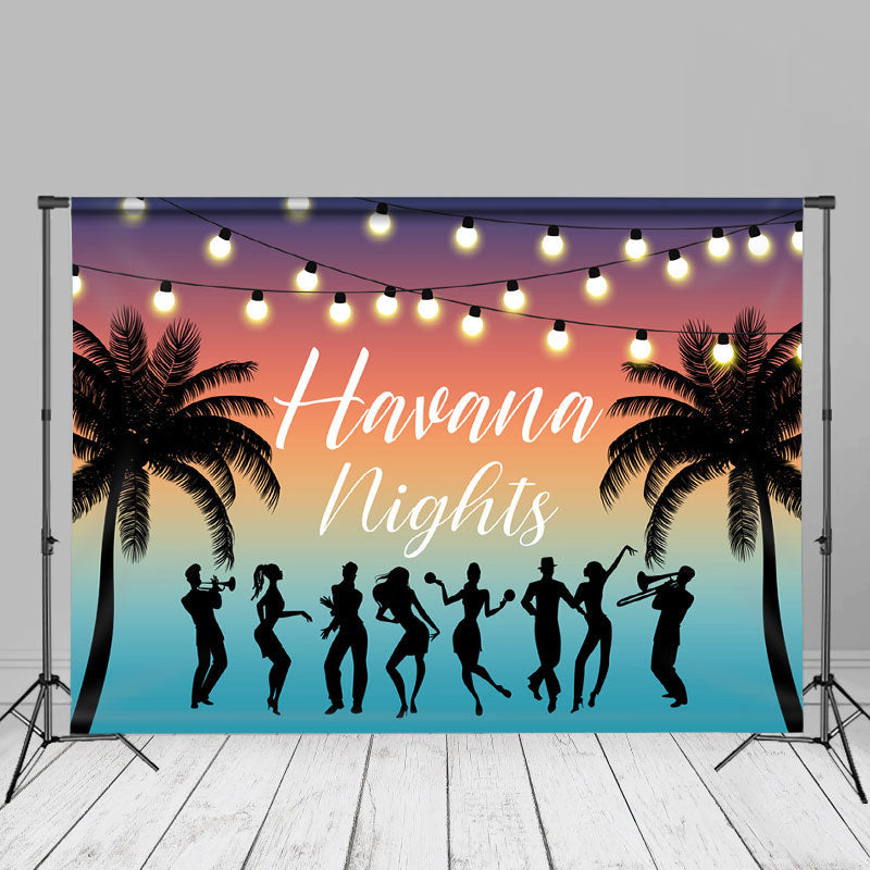 Aperturee - Havana Nights Trees Dance Party Summer Photo Backdrop