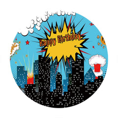 Aperturee - High Builddings Round Bang Birthday Backdrop