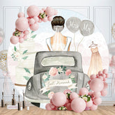 Aperturee - Just Married Scenery Round Wedding Backdrops