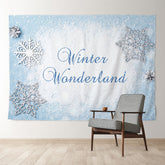 Aperturee - Light Blue Winter Wanderland Holiday Backdrop