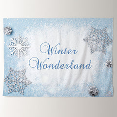 Aperturee - Light Blue Winter Wanderland Holiday Backdrop