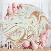 Aperturee - Light Cyan Abtract Line Round Birthday Party Backdrop