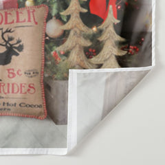 Aperturee - Light Fireplace White Room Pine Christmas Backdrop