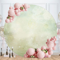 Aperturee - Light Green Clock Round Baby Shower Backdrop