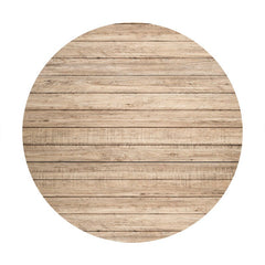 Aperturee - Light Khaki Wooden Round Birthday Party Backdrop