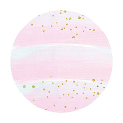 Aperturee - Light Pink Round Gold Spot Birthday Party Backdrop