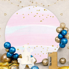 Aperturee - Light Pink Round Gold Spot Birthday Party Backdrop