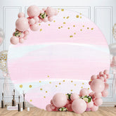 Aperturee - Light Pink Round Gold Spot Birthday Party Backdrop