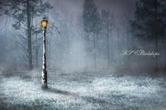 Aperturee - Light Snow Forest Winter Wonderland Backdrop For Photography
