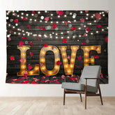 Aperturee - Lighting Love Fallen Heart Wooden Valentine Backdrop