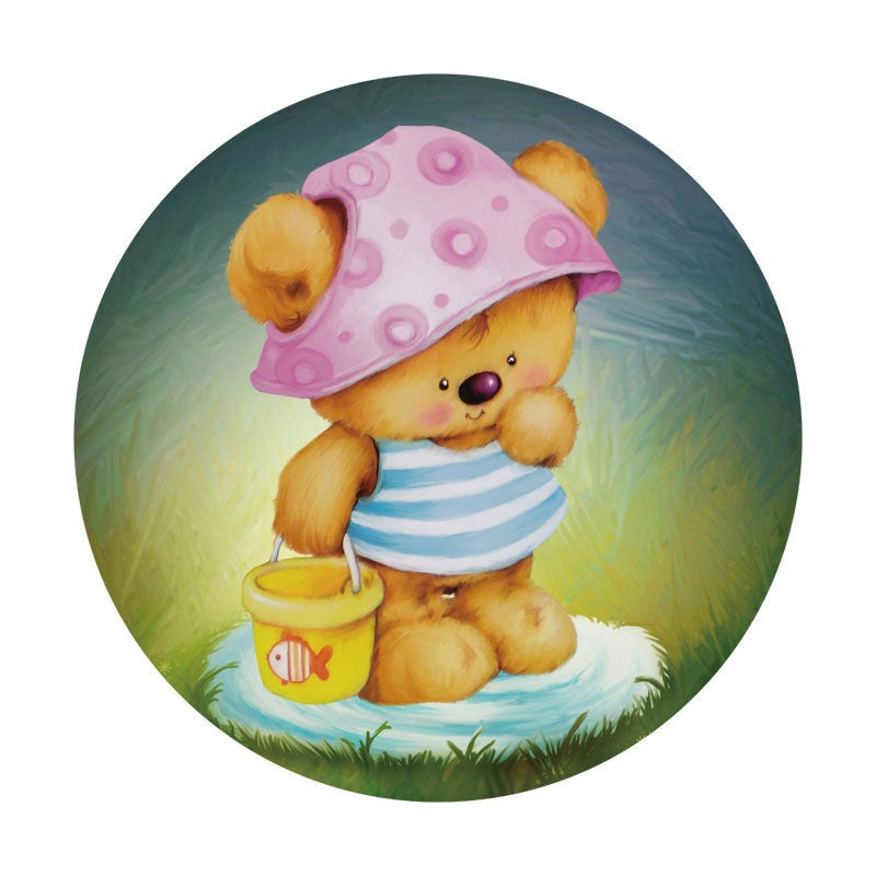 Aperturee - Little Teddy Bear Round Baby Shower Backdrop