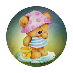 Aperturee - Little Teddy Bear Round Baby Shower Backdrop