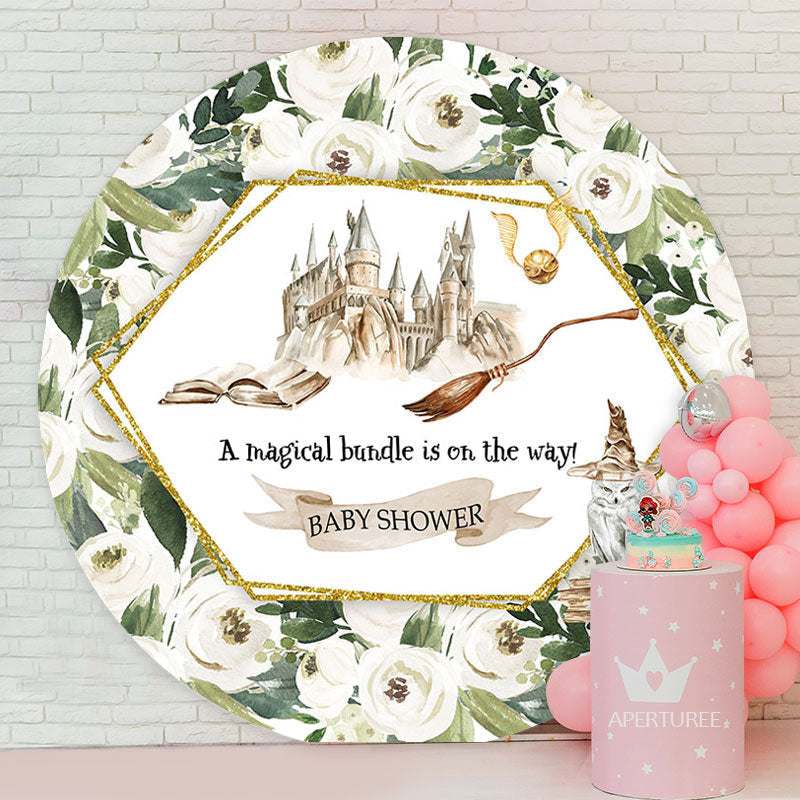Aperturee - Magical Bundle Halloween Round Baby Shower Backdrop