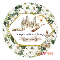 Aperturee - Magical Bundle Halloween Round Baby Shower Backdrop