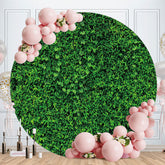 Aperturee - Nature Greeny Leaves Round Birthday Backdrop