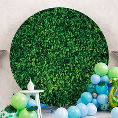 Aperturee - Nature Greeny Leaves Round Birthday Backdrops