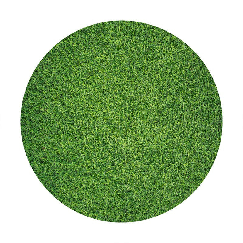 Aperturee - Nature Simple Green Leaves Round Birthday Backdrop
