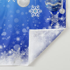 Aperturee - Navy Blue Diamond Pearl Balls Snow Winter Backdrop