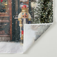 Aperturee - Nutcracker Door Vintage Trees Christmas Backdrop
