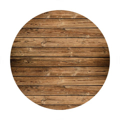 Aperturee - Nuture Brown Wooden Round Birthday Backdrops