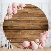 Aperturee - Nuture Brown Wooden Round Birthday Backdrops