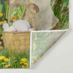 Aperturee - Outdoor Cowboy Floral Rabbit Happy Easter Backdrop