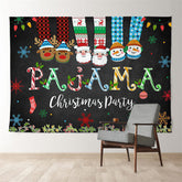 Aperturee - Pajama Santa Deer Snowman Color Christmas Backdrop