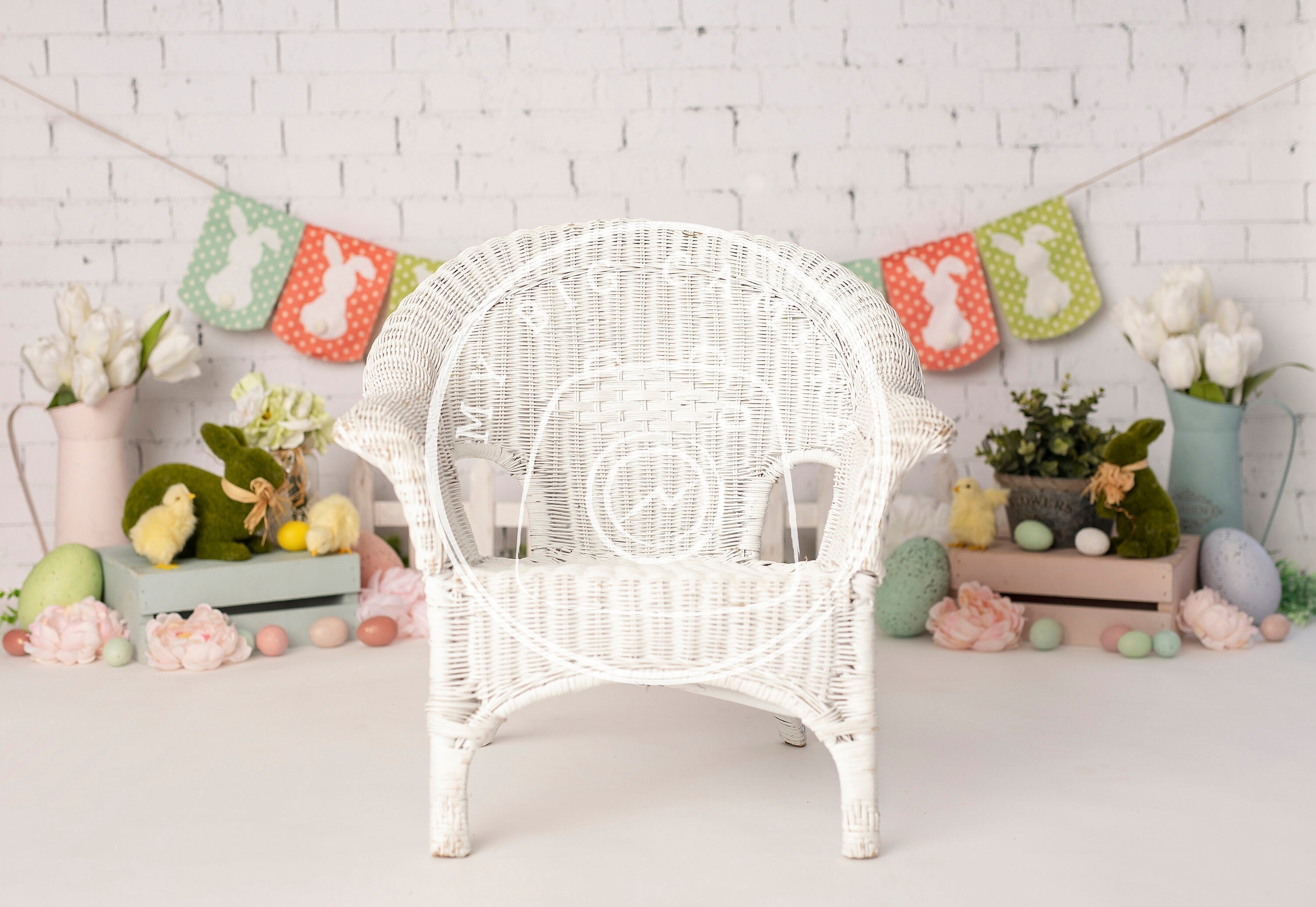 Aperturee - Pastels Spring Bunnies Photography Backdrop For Easter