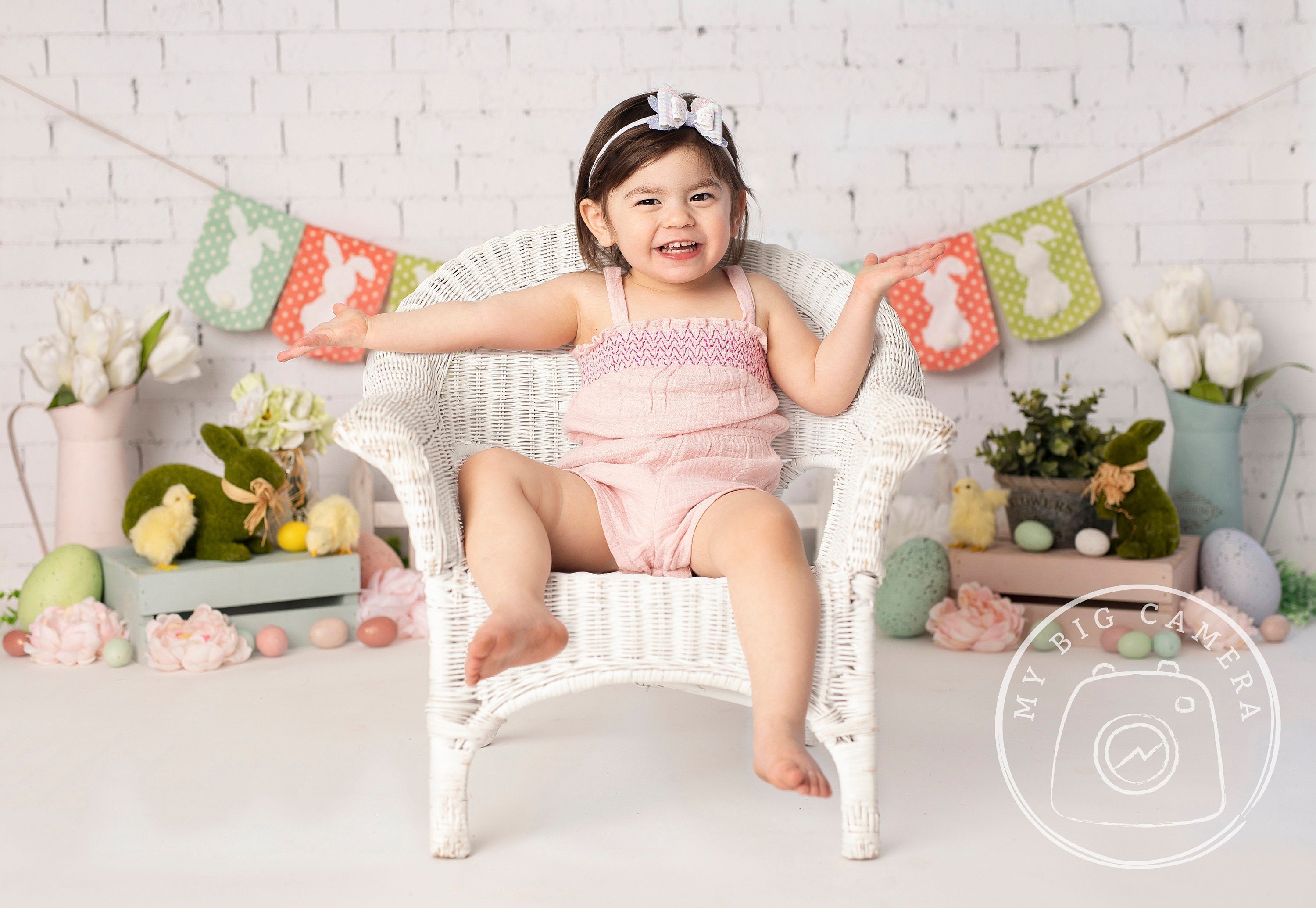 Aperturee - Pastels Spring Bunnies Photography Backdrop For Easter