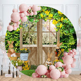 Aperturee - Peter Rabbit Floral Garden Easter Round Backdrop