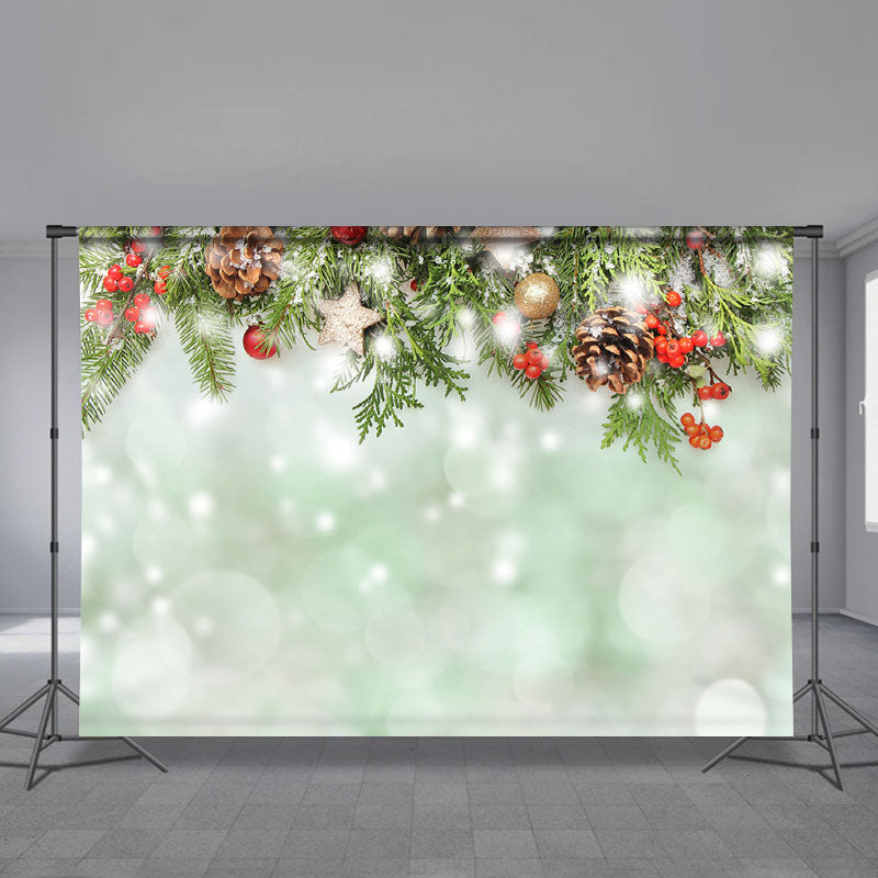 Aperturee - Pinecorn Bauble White Bokeh Christmas Backdrop