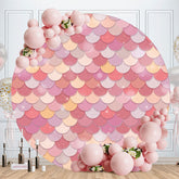 Aperturee - Pink Glitter Round Girls Birthday Party Backdrop