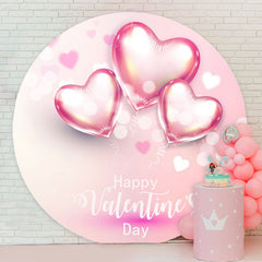 Aperturee - Pink Love Ballon Round Valentines Bokeh Backdrop