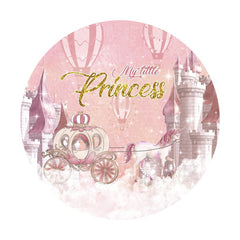 Aperturee - Pink Pumpkin Carriage Round Princess Birthday Backdrop