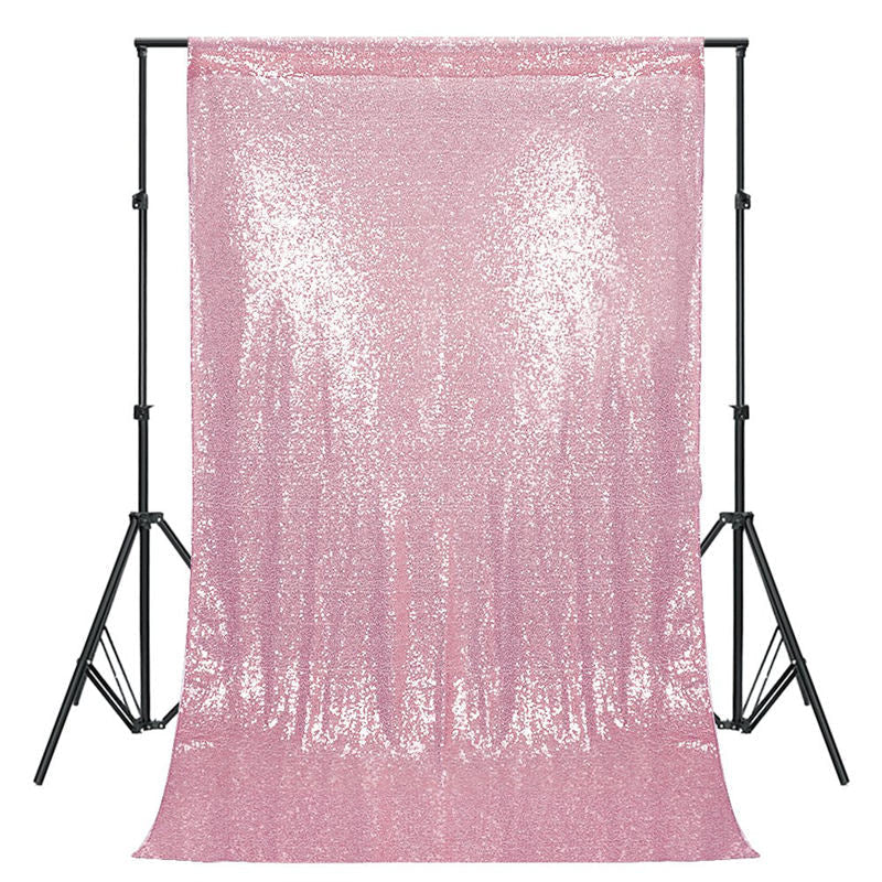 Aperturee - Pink Shimmery Sequin Backdrop Curtain For Photography