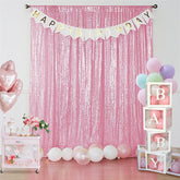 Aperturee - Pink Shimmery Sequin Backdrop Curtain For Photography