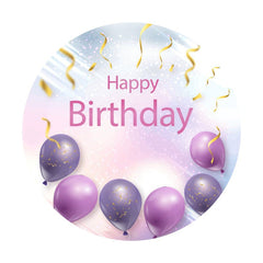 Aperturee - Purple Ballons Round Birthday Bokeh Backdrop