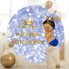 Aperturee - Purple Bokeh Round Little Prince Baby Shower Backdrop