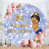 Aperturee - Purple Bokeh Round Little Prince Baby Shower Backdrop