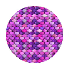 Aperturee - Purple Dream Mermaid Round Birthday Backdrop