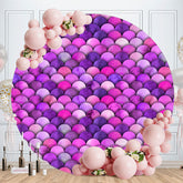 Aperturee - Purple Dream Mermaid Round Birthday Backdrop