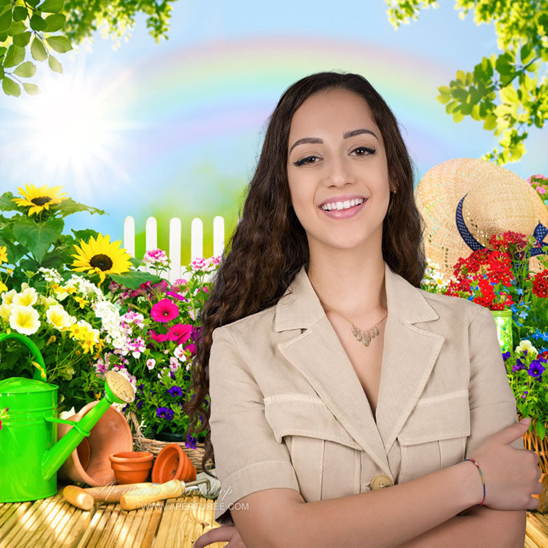Aperturee - Rainbow Floral Garden Bokeh Summer Backdrop Photo Ideas