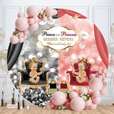 Aperturee - Round Prince Princess Gender Reveal Baby Shower Backdrop