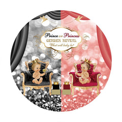 Aperturee - Round Prince Princess Gender Reveal Baby Shower Backdrop