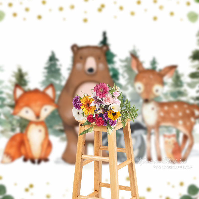 Aperturee - Safari Animals Jungle Forest Portrait Photo Backdrop
