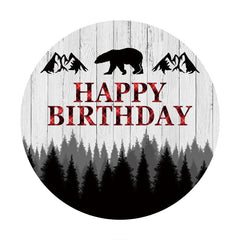 Aperturee - Safari Forests Round Bear Birthday Backdrops